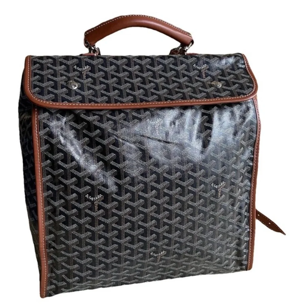 Goyard Saint Léger Herringbone Backpack Brown Leather Silver Goyard: Saint Leger Backpack | Groupie main image 4